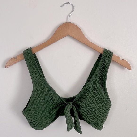 Front Knot Thick Strap Padded Swimsuit Top - Picture 1 of 5
